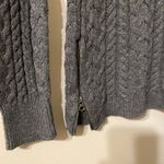American Eagle Women’s Gray Rib Knit Side Zipper Crewneck Sweater Size Medium Photo 1