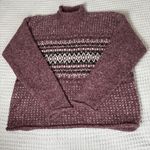 Arizona Jeans Vintage Boucle Fair Isle Wool Blend Sweater Arizona Womens Large Purple 90s Photo 1