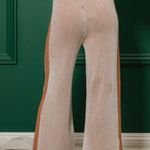 Two Tone Ribbed Sweater and Pants Set Tan Size L Photo 3