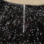 Black Sequin Knee Length Pencil Skirt Photo 8