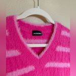 Jacquemus  Le Gilet Neve Sweater Vest‎ Sz Small Pink Striped Fuzzy Photo 6