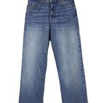 ZARA Straight Leg Jeans 100% Cotton Raw Frayed Hem Size 2 Photo 0