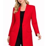 American Vintage Late 1980s–Early 1990s P.J. Klein Red Textured Longline Blazer USA made Medium Photo 0
