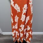 Anthropologie  Exquise Phoebe Flounced Dress Orange Small Summer Photo 5