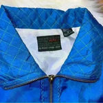 Vintage Mureli Silk Golf On The Green Graphic Bomber Jacket Medium Blue Photo 5