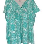 Blair  Tropical Women's Top Size 3X Short Sleeve Hawaiian Vacation Resort Relaxed Photo 0