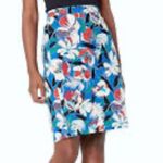 J.Crew Floral Print Basket Weave Pencil Skirt(Size 2) Photo 2