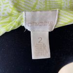 Chico's Womens Tank Top Sz 2 L 12 Lime Green White Tiered Mesh Print Chartreuse Photo 4