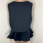 J.Crew  Peplum Top XL Womens Black Velvet Velour Hem V-Neck Sleeveless Layering  Photo 2