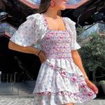 Saks 5th Avenue NEW Saks 70/21 NWT Floral Smocked & Tiered Dress Pink White Floral Size M Photo 1