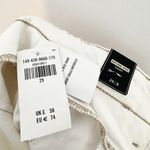 Abercrombie & Fitch NWT Abercrombie High Rise Contrast Stitch Belted Jean Shorts in White Size 29 Photo 4