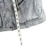Artisan NY Utility Jacket Small Gray Linen Zip Snap Cargo Pocket Coat Adjustable Photo 8