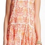Free People  women's orange Creamsicle voile slip tunic dress damask in size XS Photo 0