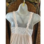 Size 34//NWT Vintage Olga Pastel Pink Empire Waist Padded Chest White Lace Photo 2