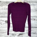 Lululemon Kanto Catch Me Long Sleeve Plum And Navy 4 Purple Photo 1