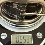 Lucky Brand  Black Crackle Leather Solid Brass Buckle Studded Unisex Belt Size 28 Photo 13