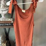 Nation Ltd Gigi Tank with Poplin Ties ORANGE Rust Womens Size XS Photo 2