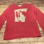 Susan Bristol  sweater woman’s pink Christmas beaded snowman size large Photo 0