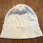 Brodie 100% cashmere ivory ribbed beanie hat White Size M Photo 0