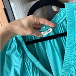 Babydoll mini dress turquoise vneck puff short sleeve pockets bella aqua Blue Size M Photo 3