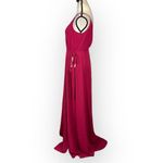 WAYF The Angelina Slit Wrap Maxi Gown Women's Small Pink Sleeveless Side Tie NWT Photo 2