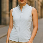 Greg Norman White Ribbed Sleeveless Outerwear Vest Golf Sports Outdoor Medium‎ Photo 0