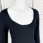 Cotton On Ribbed Knit Sweater Sheath Dress Black XS Long Sleeve Scoop Photo 4