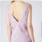 Topshop  Lilac Fringe Deep‎ Plunging V-Back Mini Slip Dress Size 2 Photo 2