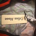 Celina Moon Floral Print Wrap Dress Red Trim Long Sleeve Casual Size M Black Size M Photo 2