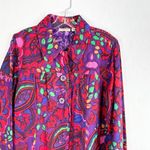 Choices XLP Jacket Purple Red Paisley Floral Denim Button Down Cotton Lined 287 Size undefined Photo 3