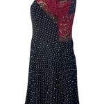 French Connection  SZ 6 Phoebe Dress Mix-Lace Polka Dot Round Neck Pleated Mini Photo 7