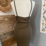 Popular 21  Olive Ribbed knit cami Midi Dress Photo 2
