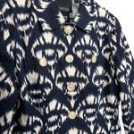 Carlisle Boxy Crop Ikat Print Collared Button Front Jacket Size 10 Photo 3