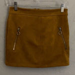 Forever 21 Skirt Faux Velvet Brown Preppy Girly Goth Lined SZ S Casual Office Photo 0