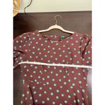 Bobeau Size Medium Dara Printed Dress Brown Green Polka Dots Hourglass Midi Photo 7