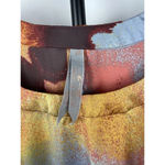 Melissa McCarthy Seven7 Women's Abstract Sunset Short Sleeve Satin Blouse Sz 2X Orange Photo 4