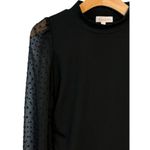 BHome Maternity Top Womens M Black Stretch Ruched Sides Sheer Long Sleeves NWT Size undefined Photo 2