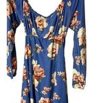 Velvet Torch  Women's Size Medium Long Sleeve Floral Dress Blue Multicolor NWT Photo 0