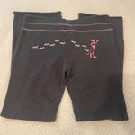 Pink Panther vtg dk gray flare leg low rise drawstring waist yoga pants. Size M. Size M Photo 2