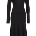 Jason Wu  Grey long sleeve black wool midi dress Photo 4