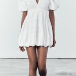 ZARA  white mini crochet boho sundress balloon summer vacation casual dress Photo 12
