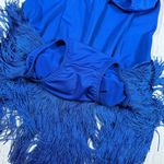 Latin Ballroom Rhythm Fringe Competition Dress XS Blue Photo 5