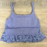 ZARA Lilac Knit Lace Trim Cami Top Size M Photo 6