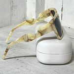 Agnes Koch Stone Bone Frame Black Polarized Lens Square Sunglasses Photo 4