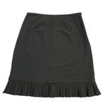 Larry Levine  Stretch Pencil Skirt Size 8 Pleated Hem Unlined Gray Photo 0