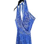 Poupette St. Barth Jena Jumpsuit Small Blue Floral Batik Satin Tropical Boho NEW Photo 3