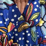 Tabitha Brown Target Size 0 Dress Maxi Mixed Floral Polka Dot Print Puff Sleeve Blue Photo 6