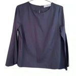 Amanda Uprichard  Gray‎ Purple Cotton Bell Sleeve Blouse Photo 1
