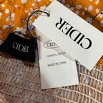 Cider Small Ditsy Crop Tank Top Floral V-Neck Smocked Spaghetti Straps Yellow Photo 5