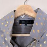 Anthropologie Monarc Grey Metallic Gold Polka-Dot Button Down Shirt Size Large Photo 5
